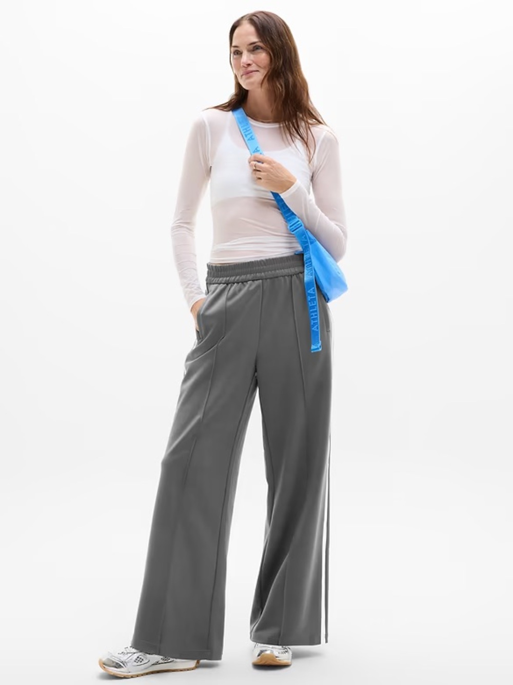 Athleta Wide-Leg Gray Women's Track Pants